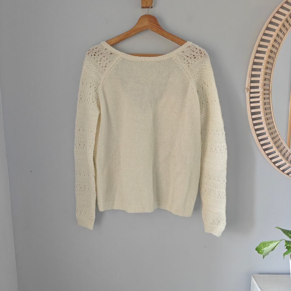 Sezane Marius Jumper Sweater Ecru Mohair Wool Reversible NWT Size M